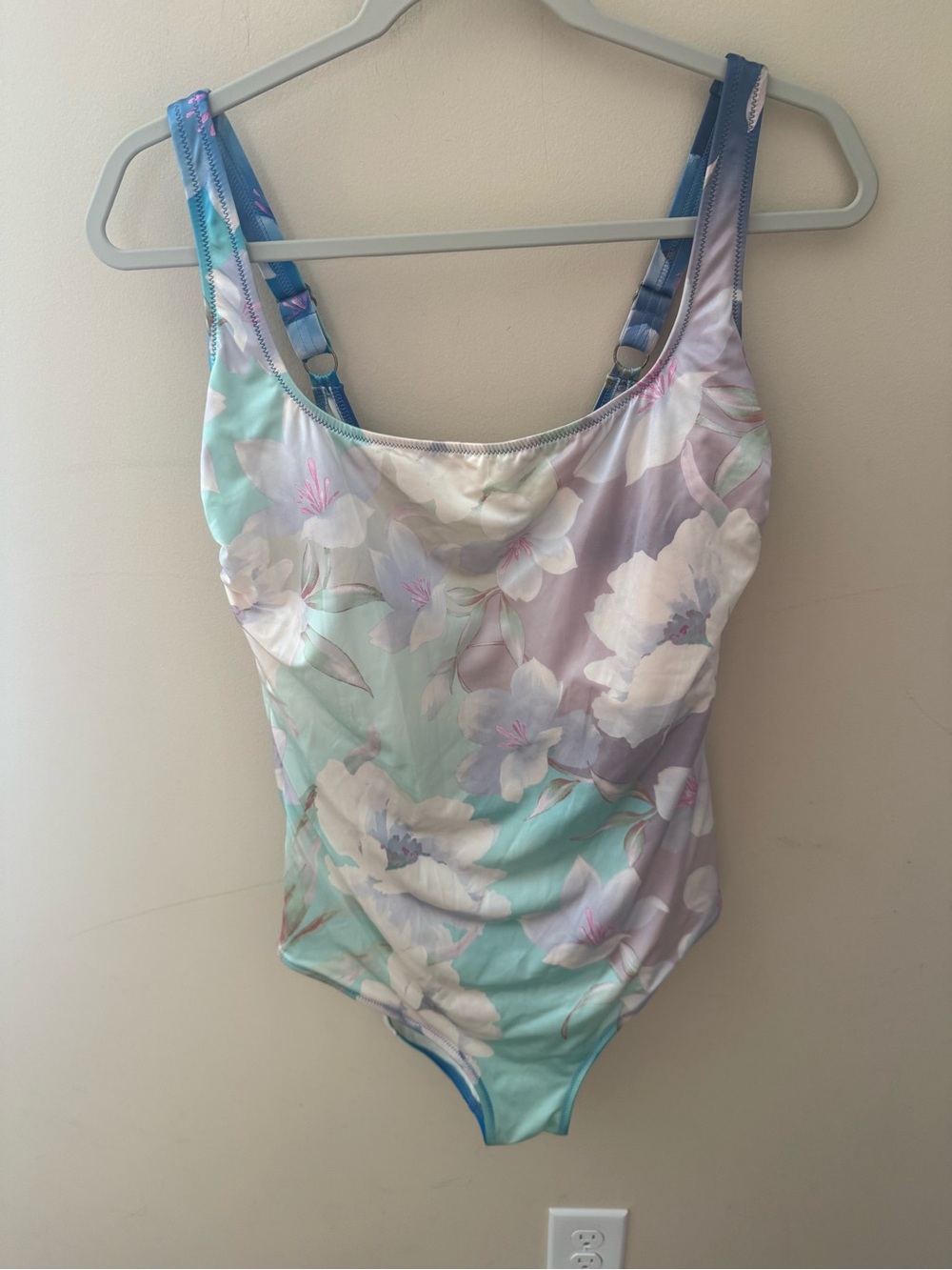 Gottex Bella Rosa One-Piece Swimsuit watercolor floral size 18